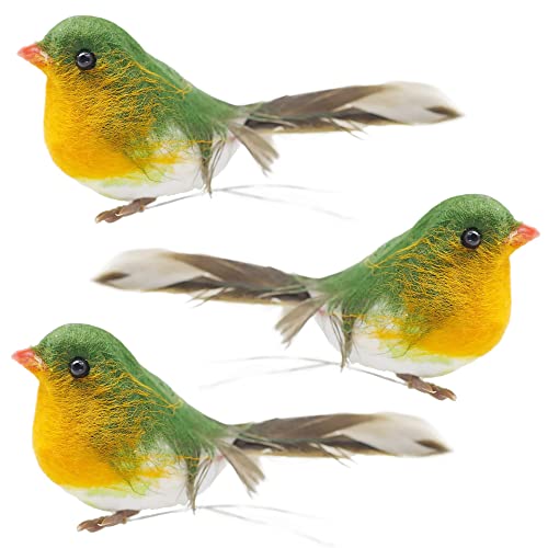IRYNA 3 Pcs Handmade Robin Garden Ornament Birds, Simulated Bird Ornaments Robin Garden Decorations...