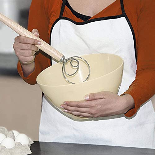 Deeg Garde | Rvs Homemade Hand Deegmixer/Brood Garde | Met Houten Handvat | Voor Diy brood Cookie Of Pizza Bakvormen… - Image 8