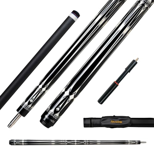 Moyerely Carbon Fiber Pool Cue,11.8mm/12.5mm Low Deflection Cue Stick,Professional Pool Stick with Case(MK8+Extension,11.8mm)
