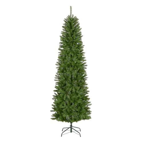 National Tree Company Artificial Slim Christmas Tree, Green, Kingswood Fir, Includes Stand, 7.5 Feet