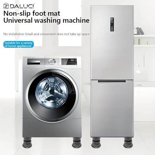 Image of DALUCI Anti Vibration Pads for Washing Machine & Appliances - Heavy Duty Rubber Feet with Suction, Noise Reduction, Shock Absorber Base - Set of 4 Adjustable Pads for Washer, Dryer, Refrigerator | Anti Vibration Pads for Washing Machine,Refrigerator