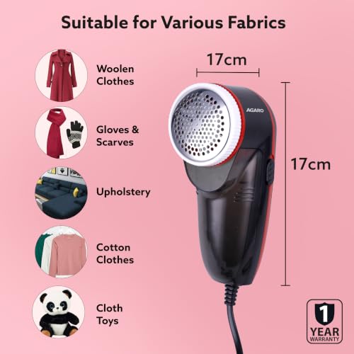 Image of AGARO Elite Lint Remover with Cord, for Woolen Sweaters, Blankets, Jackets /Burr Remover Pill Remover from Carpets, Curtains