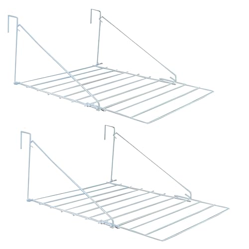 Home Hacks 7M Over The Door Utility Drying Airer 7 Bar Folding Laundry Dryer Rack Heavy Duty & Non-Slip Metal Laundry Towel Rail Clothes Caravan Utility Dryer Rack for Towels & Clothes (2)