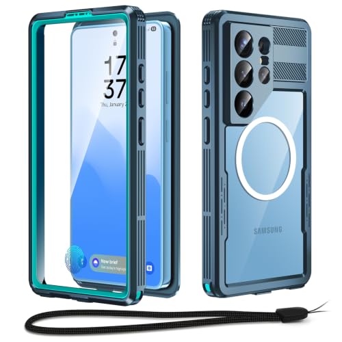 Beeasy para Samsung Galaxy S26 Ultra Funda Impermeable con MagSafe, 360° Antigolpes Resistente Militar Completa Estanca Protección Carcasa, Sumergible Acuatica Waterproof Case para S26 Ultra, Azul