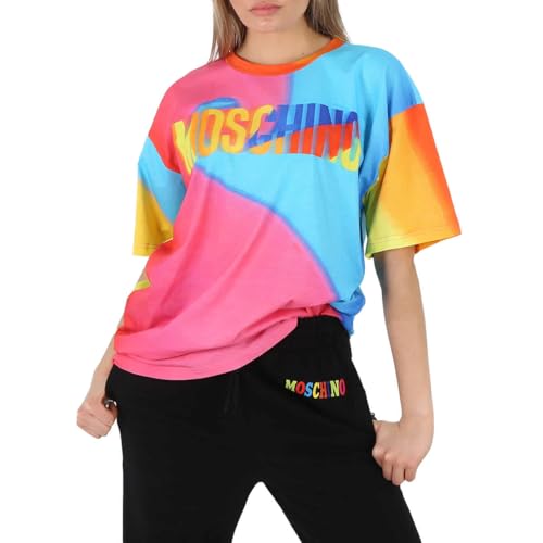 Moschino Logo-Print Oversized T-Shirt, Size X-Small Multicoloured