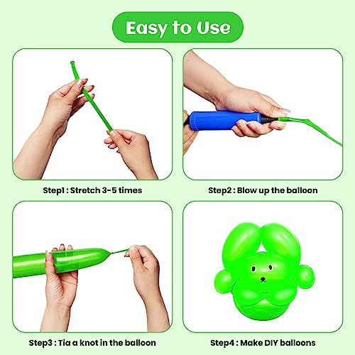 Image of 260 Long Balloons for Balloon Garland Thickening Skinny Latex Twisting Animals Modeling Christmas Birthday Wedding Party Festival Decorations 100pcs