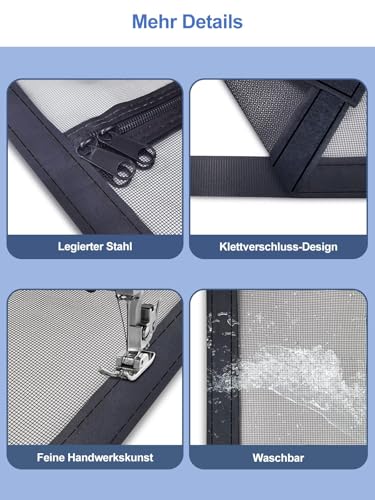 Cat Screen Katzennetz für Balkon, Haustiere Bildschirm Tür, verhindern, DASS Katzen aus Laufen, Katze Mesh Tür Bildschirm für Wohnzimmer, Schlafzimmer, Küche (Passende Türgröße: 100cm x 210cm)
