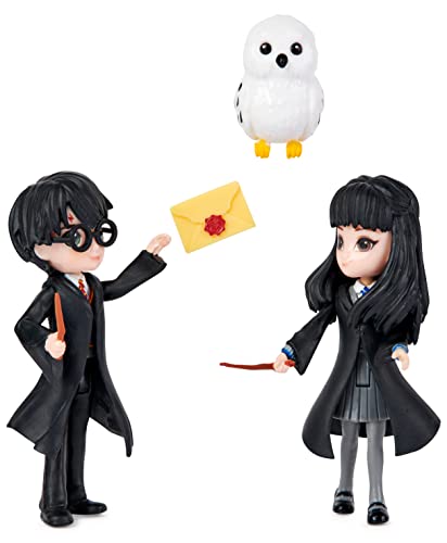 HARRY POTTER - PACK AMITIÉ MAGICAL MINIS HARRY & CHO WIZARDING WORLD - Coffret Amitié 2 Figurines Poupées Articulées Harry et Cho 8 cm Avec Accessoires - 6061832 - Jouet Enfant 5 ans et +