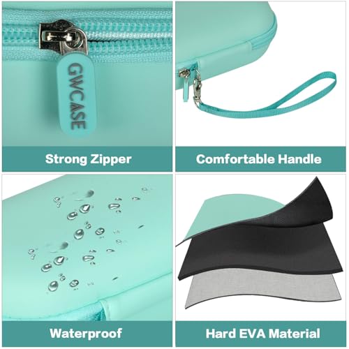 Image of Portable 2 in 1 Contact Lens Case and Glasses Case, Traveling Contact Cases Bag Box Holder with Soak Storage Kit Included Built-in Mirror, Tweezer, Contact Lens Solution Bottle and Hand Strap-Green