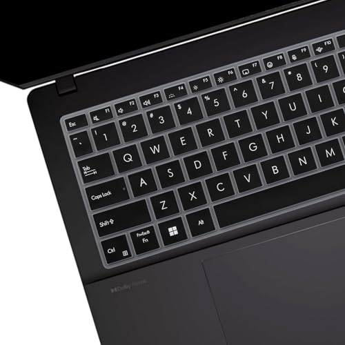 Image of Saco Keyboard Cover Compatible for 2024 ASUS Vivobook S16 OLED S5606MA | ASUS Vivobook S15 OLED S5506 S5507QA Series AI Button Model Laptops - Black