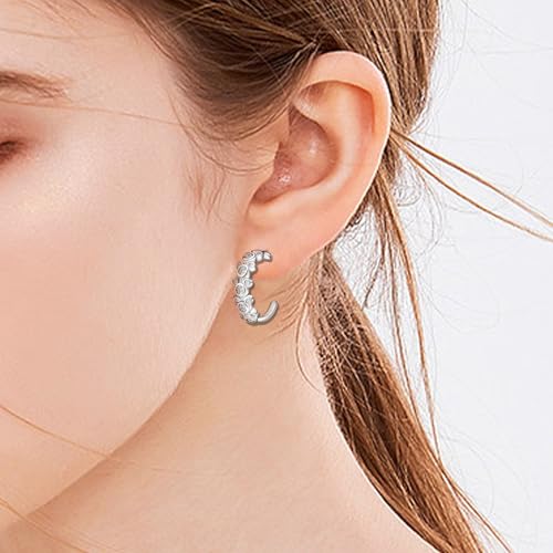 Mouse Earrings Sterling Silver Lovely Animal Stud Earrings for Women Hypoallergenic Cubic Zirconia Cute Mouse Earring Jewelry Gifts for Sister Friend2