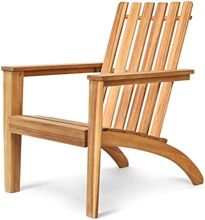 Tangkula Adirondack Chair Acacia Wood Outdoor Armchairs, Weather Resistant for Patio Garden Backyard Deck Fire Pit, Lawn Porch Furniture & Lawn Seating, Campfire Chair, Adirondack Lounger (1, Natural)