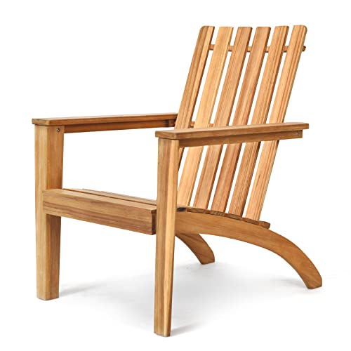 Tangkula Adirondack Chair Acacia Wood Outdoor Armchairs, Weather Resistant For Patio Garden Backyard Deck Fire Pit, Lawn Porch Furniture & Lawn Seating, Campfire Chair, Adirondack Lounger (1, Natural) #TOP3