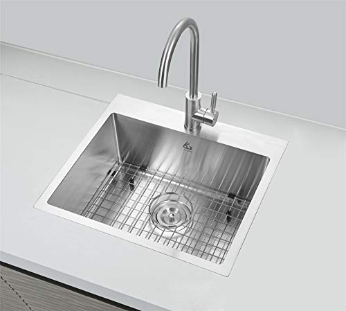 Yutong 20" x 20" Top-Mount/Drop in Stainless Steel Single Bowl Kitchen Sink (with Grid) by Yutong - Image 2