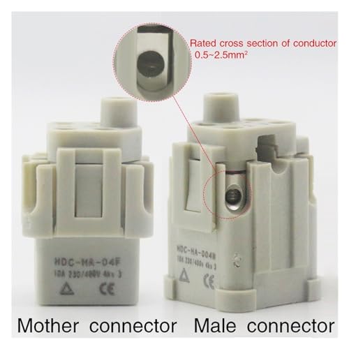 Conector pesado horizontal 5(4+1)10A 250V HA-005-3 miniatura 3