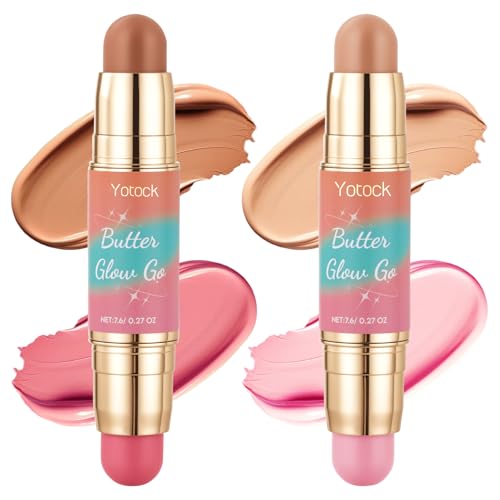 Multiuse Contour Stick, 4 Colors Blush and Bronzer Dual-Ended Sti...