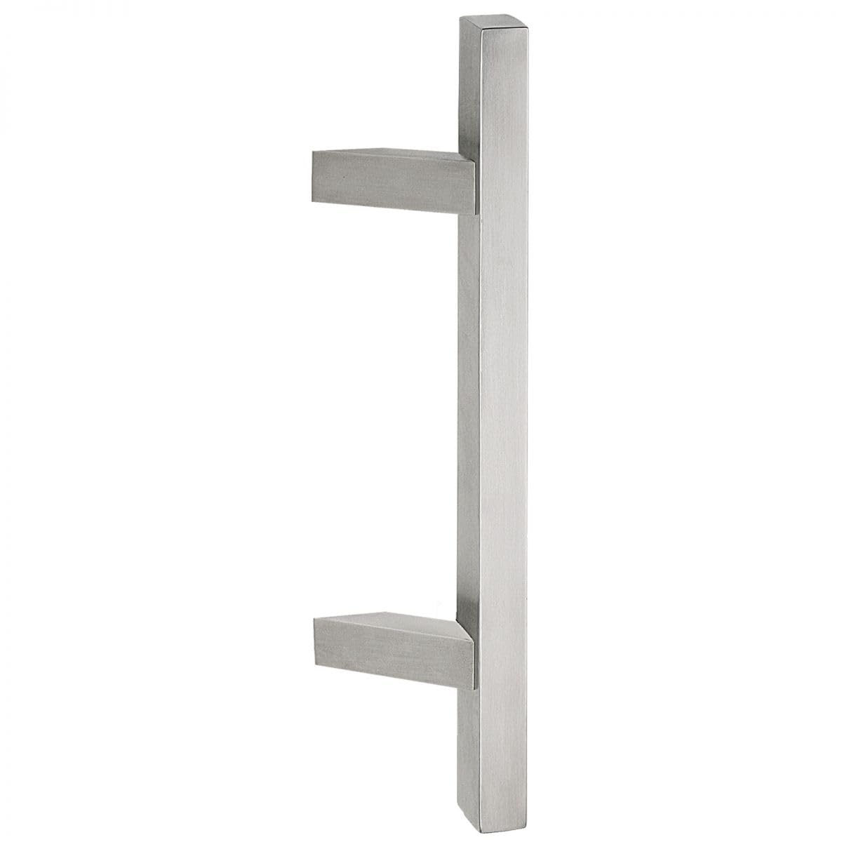 Maniglione quadro inclinato in acciaio inox satinato per porte serramenti (Lunghezza 500 - Interasse 300)