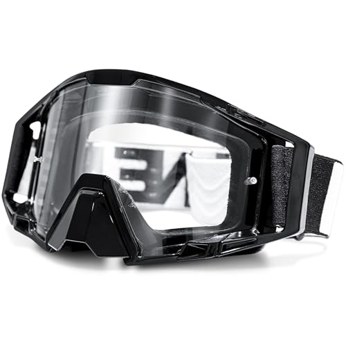 NENKI Motocross Brille mit Nasenschutz, Motorradbrille für Brillenträger, UV-Schutz Crossbrille für Damen Herren, MX MTB Brille, winddicht/beschlagfrei