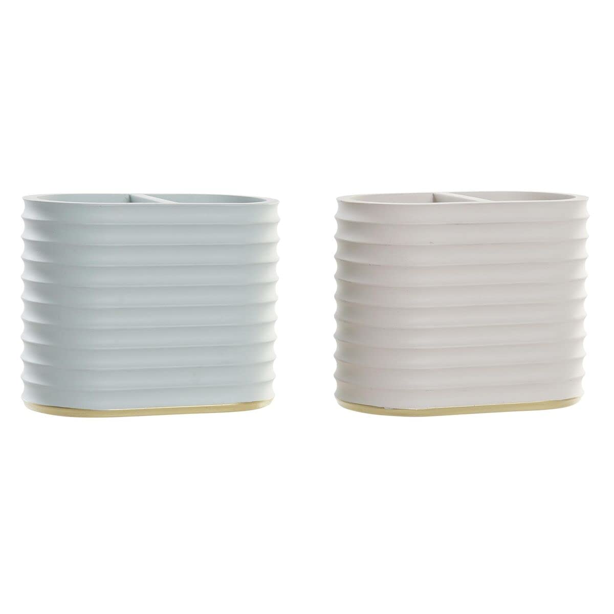 Porte-brosse à dents standard DKD Home Decor en céramique blanche pour organisation de salle de bain