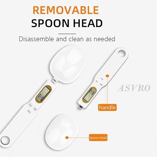 Image of Digital Spoon Scale for Kitchen | 0.1g Precision Electronic Measuring Spoon for Oil, Salt, Sugar & Spices | LCD Display Food Weight Spoon for Diet, Diabetes & Healthy Cooking