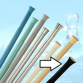  **Top-Qualität ALU Duschvorgangstange Schwarz 140-250 cm Teleskopstange**
| **Spring Shower Rod Schwarz Klemmstange 140
