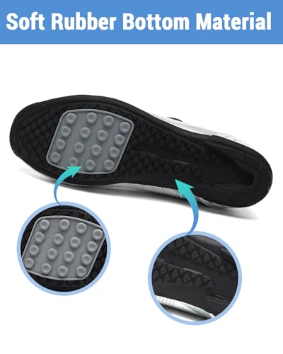 Hixingo Fahrradschuhe Herren Damen Rennrad Und MTB Schuhe Mit Gummisohle, Atmungsaktive Sneaker rutschfeste No-Lock Fahrradschuhe Mountainbike SPD Schuhe(Weiß ,40 EU)