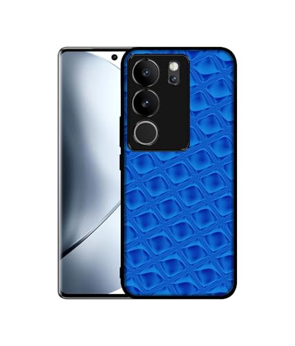 Image of Blue Diamond Design Premium 2D Printed Metal Back Case Cover for Vivo V29 5G / V29 Pro 5G
