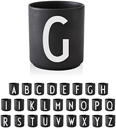 Design Letters Personal Porcelain Cups A-Z (Black) - G, 10204000