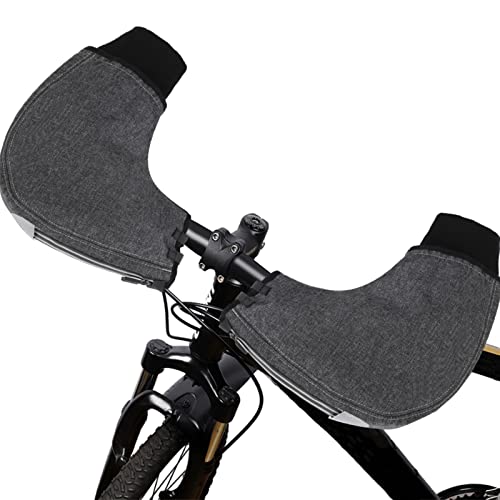 Fahrradlenker Handschuhe, Lenkerhandschuhe, Radsport Handschuhe, Lenkerstulpen Wasserdicht, Winddicht Wasserabweisend Lenkerhandschuhe für Fahrrad Motorrad E-Bike Roller (grau) Cover