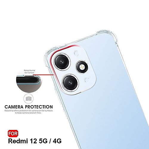 Image of TheGiftKart Crystal Clear Back Cover Case for Mi Redmi 12 5G / Poco M6 Pro 5G | Shockproof Soft TPU Case | Cushioned Edges for Ultimate Protection Back Cover Case (TPU, Transparent)