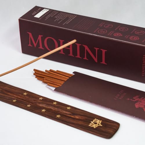 Image of Mohini Luxury Incense Sticks | 60 Bambooless Incense Sticks | Pure Sheesham Wood Stand | Long Lasting Fragrance | Complete Sensory Journey | Ethically Crafted | Pack of 3