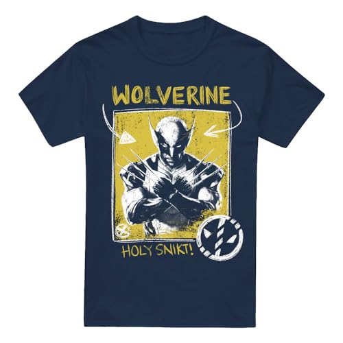 Cotton Soul Deadpool & Wolverine Holy Snikt Wolverine T-shirt pour homme Bleu marine, bleu marine, L