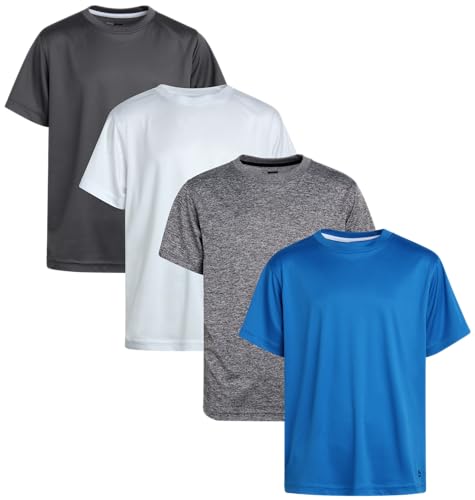 T-shirts athlétiques garçons RBX Active - Lot de 4 hauts de sport confortables tailles 8-20