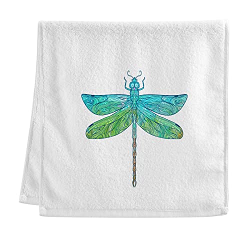ALAZA Cartoon Dragonfly Stylish Cotton Hand Towel 1 Pack Hotel Spa Bathroom Towel Highly Absorbent Soft 16