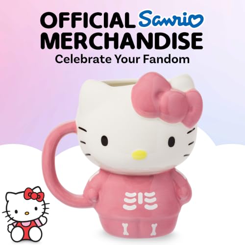 Image of Silver Buffalo Sanrio Hello Kitty Spooky Skeleton, 3D Sculpted Mug, 20oz