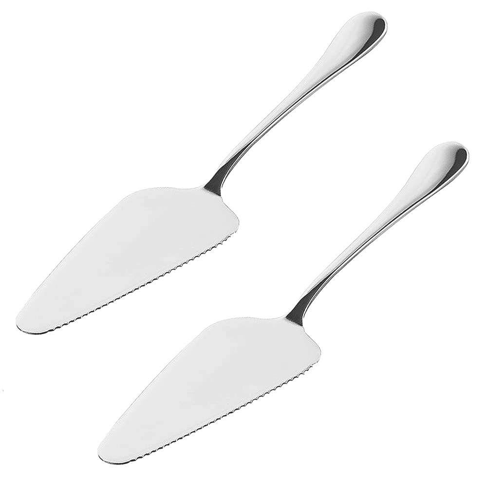 Cake Knife, Serrated Edge, for Kitchens, Restaurants, Parties, 2 Pieces