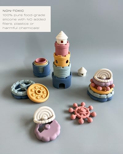 image for Hippypotamus Baby Stacking Toys - Teething Toys - Stacking Cups - Food