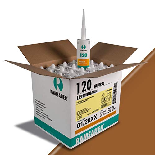 Preisvergleich Produktbild Ramsauer 120 Neutral 1K Silikon Dichtstoff, 20 Stück im Karton (Lehmbraun)