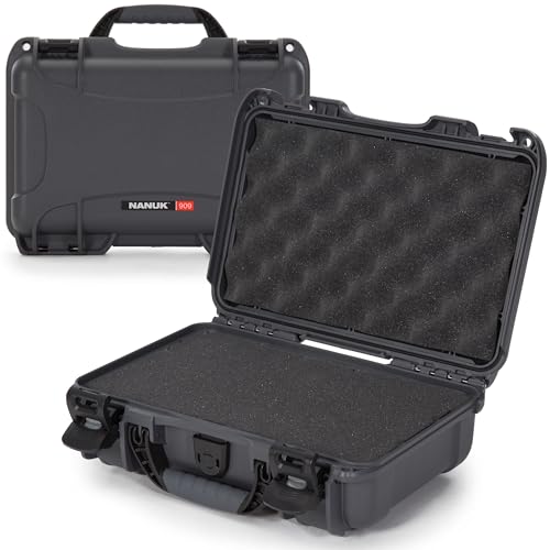 NANUK 909 Travel Hard Case with Customizable Cubed Foam – Waterproof Camera Case, 12.6” x 9” x 4.4”, Lightweight, Lockable, Dustproof, Impact-Resistant & Durable Protective Case – Graphite