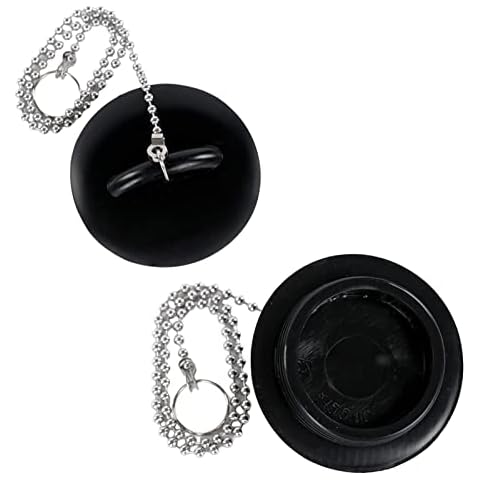 2 Pcs Sink Plug - Bathtub, Bathroom, & Kitchen Sink Plug | with Chain Sink Drain Stopper Plug Cover