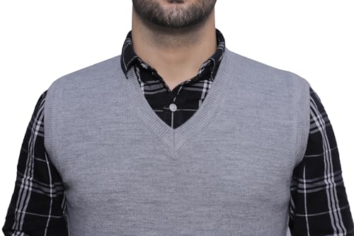 Image of Men Sleeveless Office Uniform Sweater - Daffodil
