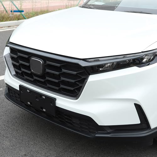 Image of Car Accessories Exterior Front Bumper Engine Lid Grill Grille cover Trim Compatible with Honda CR-V CRV 2023 2024 2025 2026 (Carbon Fiber Style) 3PCS ABS