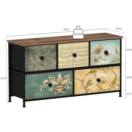 perfekt für Schlafzimmer-Aufbewahrung (102 Zeichen). - Detailansicht von VEDECASA 5-Schubladen Kommode Test – Dealfoxx.de