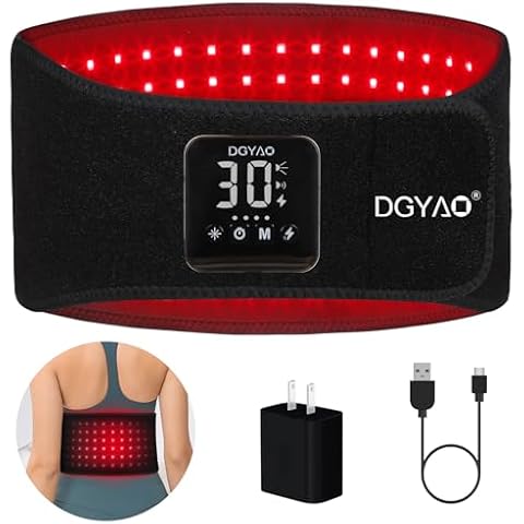 DGYAO Cordless Red Light Therapy Belt (Without Massagers) Near Infrared Therapy Wrap with Battery Pulse Therapy for Pain Relief - D MAX Series Cover