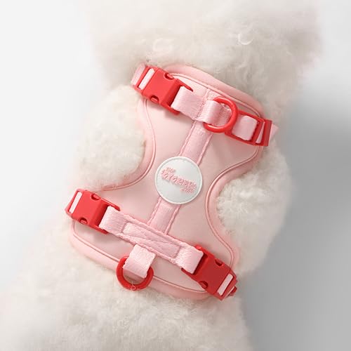 THE LICKER Store HNS1001G Arlo Small Adjustable Soft Padded No Pull Pet Harness with 3 Buckles and 3 Leash Clips, Paloma by THE LICKER STORE - Image 7