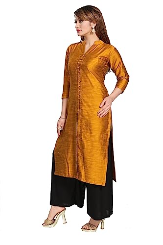 Image of DREAM & DZIRE Women's Silk Blue Straight Kurti for All Plus Size and Small Size