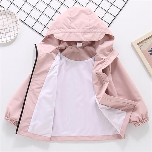 Kids Waterproof Hiking Jacket Boys Girls Lightweight Hooded Windbreaker with Multi Pocket Unisex Zip Up Raincoat3