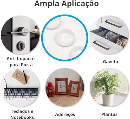 Protetor Anti-Impacto silicone circular c/60 unidades transparente Autocolante resistente - UPSHOP