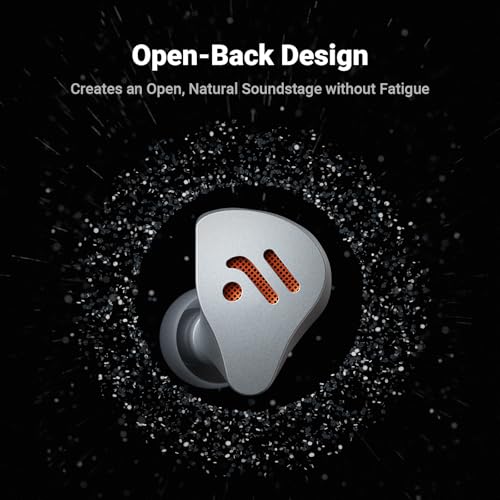 Image of Fosi Audio IM4 Open-Back HiFi IEM Earphones, 10mm Beryllium Driver, N52 Dual Magnet & Dual Chamber, 2-Pin Detachable Cable 3.5 /4.4mm Balanced, Custom Tuning, Ergonomic Fit for Music /Gaming (Silver)