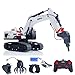 wheelfun US in Stock, 1/14 HUINA RC Metal Excavator Model 1594 Radio Control 22CH Ball Claw Bucket Comes with Lights and Sound Hobby Grade Model for Ages 14+